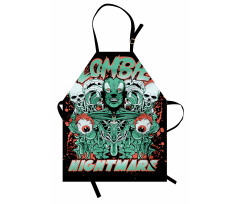 Retro Skulls Ghost Apron