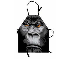 Hayvan Mutfak Önlüğü Gri Goril Desenli