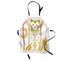 Hayvan Deseni Mutfak Önlüğü Çiçekli Kedi Desenli