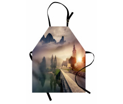 Foggy Morning Scenery Apron