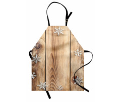 Wood Plank Snowflakes Apron