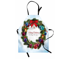 Round Green Wreath Apron