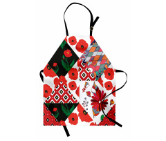 Slavic Patchwork Poppy Apron