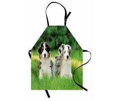 Puppy Family in Garden Apron