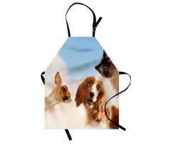 Cats Dogs in Sky Clouds Apron