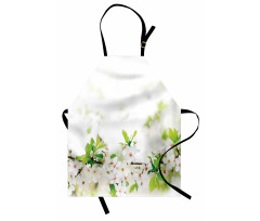 White Spring Blossoms Apron