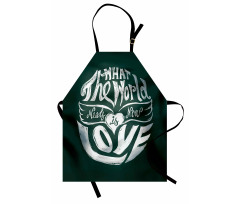 Grunge Art Words Circle Apron