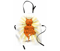 Peaceful Cat with Phrase Apron