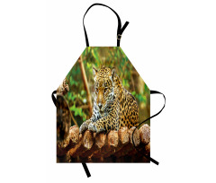 Jaguar on Wood Wild Feline Apron