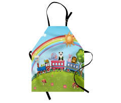 Animal Train Rainbow Funny Apron