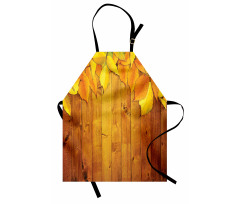 Leaves on Wooden Planks Apron