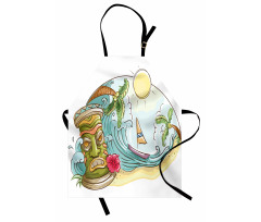 Cartoon Beach Apron