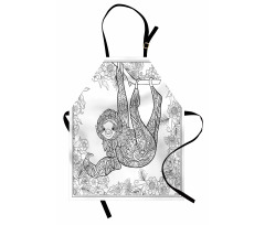 Outline Drawing Jungle Apron