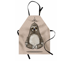 Cartoon Sloth Meditates Apron