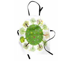 Various Green Trees Bloom Apron