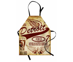 Ulaşım Araçları Mutfak Önlüğü Detroit Temalı Desen
