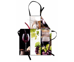 Themed Bottle Wineglass Apron