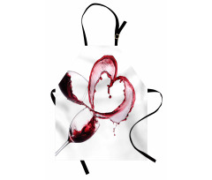 Romantik Mutfak Önlüğü Kalpli Şarap