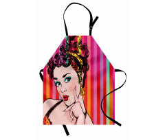 Blue Eyed Woman Pop Art Apron