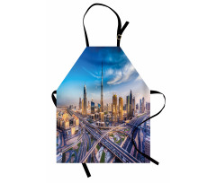Şehir Mutfak Önlüğü Dubai Yollar ve Gökdelenler
