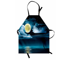 Clouds Full Moon Stars Apron