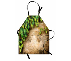 Ağaçlar Mutfak Önlüğü Rustik Kırsal Fonda Yaprak Desenli