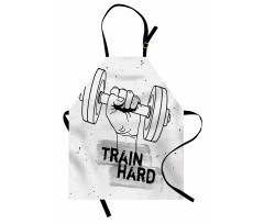 Dumbbell Hand Sketch Apron