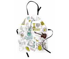 Love Music Sketch Apron