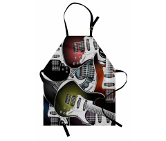 Müzik Mutfak Önlüğü Rengarenk Gitarlar