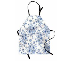 Blue Floral Corsage Apron