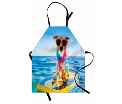 Deniz ve Okyanus Mutfak Önlüğü Sörfçü Köpek