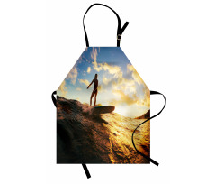 Sunset Surf Woman Apron