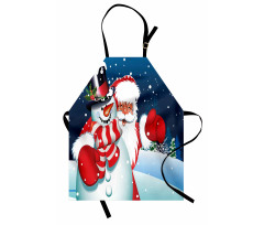 Santa Snowman Hug Apron