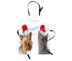 Cat Dog Xmas Hats Apron