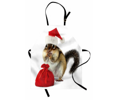 Chipmunk in Santa Hat Apron