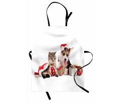 Dog Cat with Presents Apron