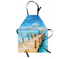 Tropic Seascape Wooden Jetty Apron