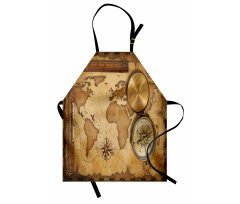 Aged Antique Treasure Map Apron