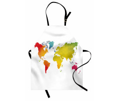 Continents World Watercolor Apron