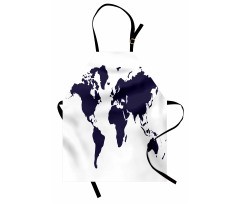 Vivid Indigo World Graphic Apron