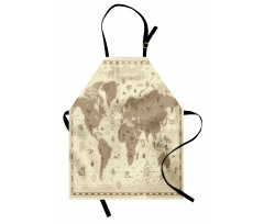 Aged World Monsters Compass Apron