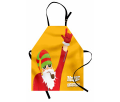 Biker Santa Smoking Pipe Apron