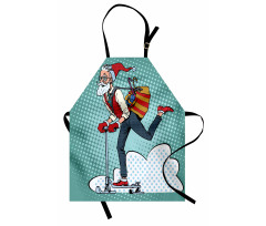 Pop Art Hipster Santa Apron