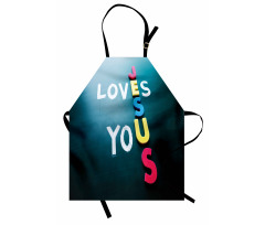 He Loves You Phrase Colorful Apron