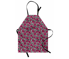 Pink Hibiscus Modern Leaf Apron