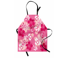 Pink Hibiscus Butterflies Apron