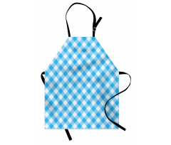 Çizgili Mutfak Önlüğü Mavi Minik Kareli