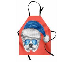 Blue Santa Hat Funny Apron