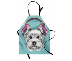 Headphones Music Dog Apron