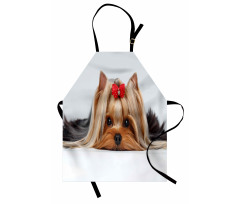 Lying Dog Ribbon Love Apron